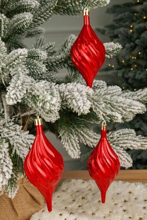 Набор ёлочных украшений ПОДВЕСКИ ГАЛАТЕО, пластик, фуксия, 13 см, 3 шт., Winter Deco
