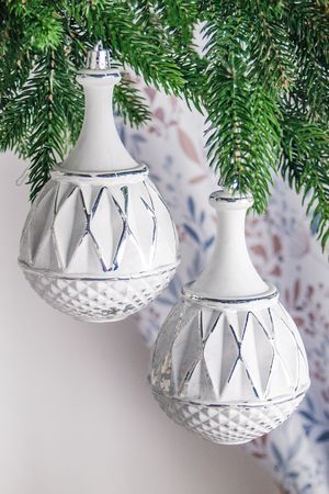 Набор ёлочных украшений БЕРНСХОЛЬМЕН, пластик, белый, 8 см, 2 шт., Winter Deco