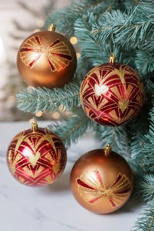 Набор ёлочных шаров ЯРКАЯ ФАНТАЗИЯ, пластик, 10 см, 4 шт., Winter Deco
