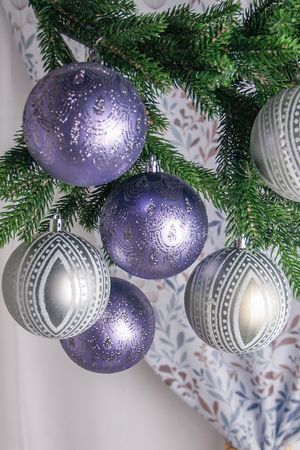 Набор ёлочных шаров УЗОРЫ ЗИМНИХ СУМЕРЕК, пластик, 8 см, 6 шт., Winter Deco