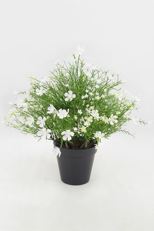 Искусственные цветы в горшке ИЮЛЬСКИЙ ПОЛДЕНЬ, белые, 35 см, Summer Deco