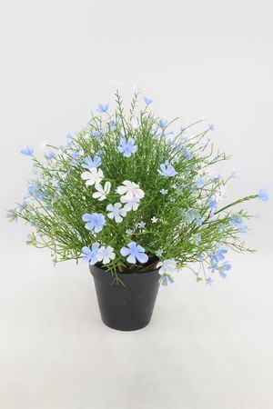Искусственные цветы в горшке ИЮЛЬСКИЙ ПОЛДЕНЬ, голубые, 35 см, Summer Deco