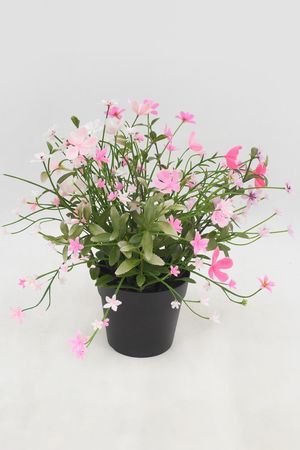 Искусственные цветы в горшке ИЮЛЬСКИЙ ПОЛДЕНЬ, розовые, 30 см, Summer Deco
