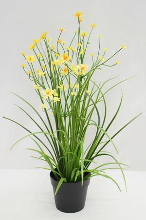 Искусственные цветы в горшке ОЧАРОВАНИЕ ФЛОРЫ, жёлтые, 38 см, Summer Deco