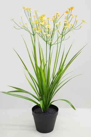 Искусственные цветы в горшке ОЧАРОВАНИЕ ФЛОРЫ, жёлтые, 50 см, Summer Deco