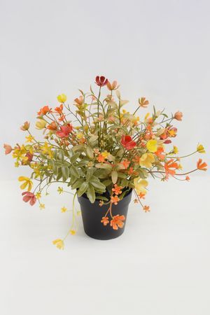 Искусственные цветы в горшке СОЛНЕЧНОЕ ЛЕТО, оранжевые, 24 см, Summer Deco