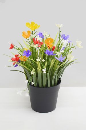 Искусственные цветы в горшке КРАСКИ РАДОСТИ, 22 см, Summer Deco