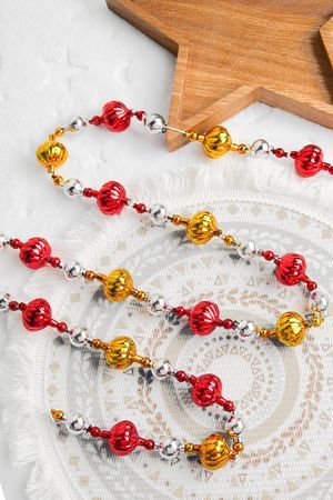 Бусы стеклянные ДОЛЬКИ, стекло, 120 см, Елочка