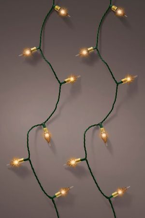 Светодиодная гирлянда РЕТРО КЛАССИКА, ПВХ, 120 тёплых белых LED-огней, 12 м, контроллер, таймер, зелёный ПВХ, Kaemingk