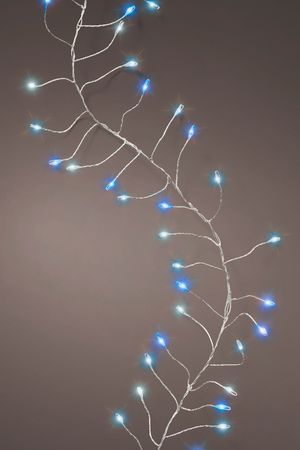 Светодиодная гирлянда Lumineo Snake роса МОРСКАЯ ВОЛНА, 960 зелёных/белых/голубых micro LED-огней, 12+5 м, 220V, контроллер, серебряная проволока, уличная, Kaemingk