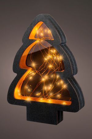 Декоративный светильник ЁЛОЧКА 'ЛАННИ', 40 тёплых белых micro LED-огней, 28х21 см, батарейки, Kaemingk