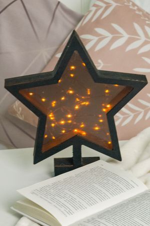 Декоративный светильник ЗВЕЗДА 'ЛАННИ', 40 тёплых белых micro LED-огней, 28х26 см, батарейки, Kaemingk