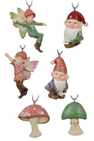 Набор ёлочных игрушек ЛЕСНОЕ ЦАРСТВО, полистоун, 8 см, 6 шт., Kaemingk