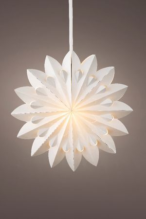 Подвесное светящееся украшение КЕРНИ, бумага, тёплые белые LED-огни, 60 см, таймер, батарейки, Kaemingk
