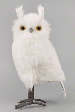 Декоративная фигура СОВА ЭЛСЛИ, искусственный мех, перо, 31 см, Winter Deco