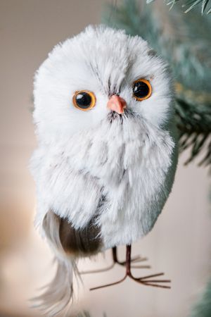 Декоративная фигура СОВЁНОК ТОТТИ, искусственный мех, перо, 11 см, Winter Deco