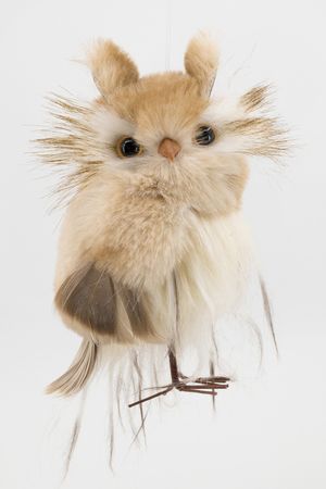 Ёлочное украшение СОВЁНОК БИНДИ, искусственный мех, перо, 13 см, Winter Deco