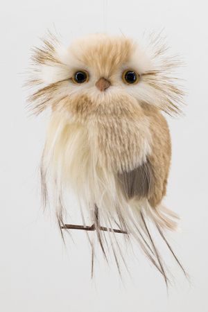 Ёлочное украшение СОВЁНОК БРИННИ, искусственный мех, перо, 11 см, Winter Deco