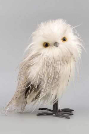 Декоративная фигура СОВА АЛЕТА, искусственный мех, перо, 26 см, Winter Deco