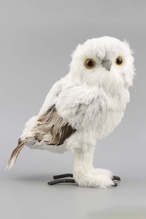 Декоративная фигура СОВА ХЭЙВИ, искусственный мех, перо, 24 см, Winter Deco