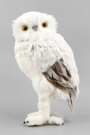 Декоративная фигура СОВА ХЭЙДИ, искусственный мех, перо, 35 см, Winter Deco