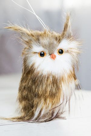 Ёлочное украшение СОВЁНОК ДАНА, искусственный мех, перо, 14 см, Winter Deco