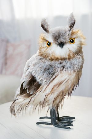 Декоративная фигура СОВА ФЛУРРИ, искусственный мех, перо, 35 см, Winter Deco