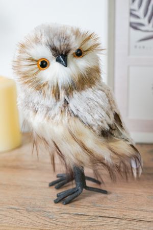 Декоративная фигура СОВА РОММИ, искусственный мех, перо, 20 см, Winter Deco