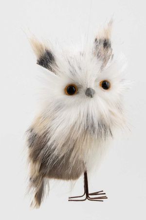 Декоративная фигура СОВЁНОК НОЛЛИ, искусственный мех, перо, 13 см, Winter Deco