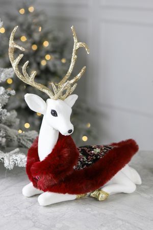Декоративная фигура ОЛЕНЬ КЛАЙВ, текстиль, 41 см, Winter Deco