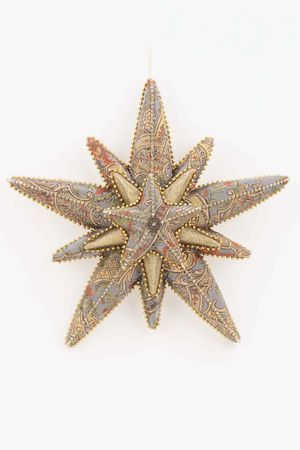 Декоративное подвесное украшение ЗВЕЗДА 'ЗОЛОТОЕ СИЯНИЕ', пластик, текстиль,  47 см, Winter Deco
