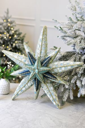 Декоративное подвесное украшение ЗВЕЗДА 'НЕБЕСНАЯ ТАЙНА', пластик, текстиль, 47 см, Winter Deco