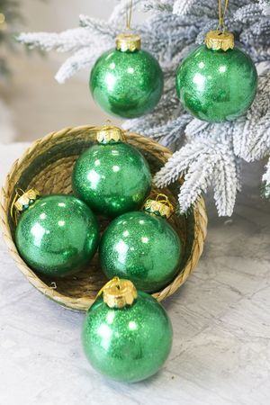 Набор ёлочных ПЭТ шаров УЮТ РОЖДЕСТВА, пластик, зелёный, 8 см, упаковка 6 шт., Winter Deco