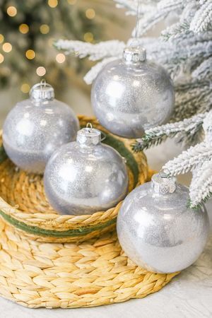 Набор ёлочных ПЭТ шаров УЮТ РОЖДЕСТВА, пластик, серебряный, 10 см, упаковка 4 шт., Winter Deco