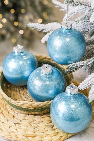 Набор ёлочных ПЭТ шаров УЮТ РОЖДЕСТВА, пластик, голубой, 10 см, упаковка 4 шт., Winter Deco
