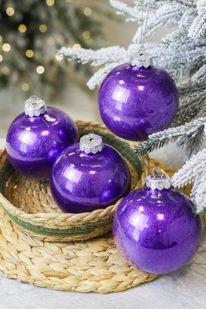 Набор ёлочных ПЭТ шаров УЮТ РОЖДЕСТВА, пластик, фиолетовый, 10 см, упаковка 4 шт., Winter Deco