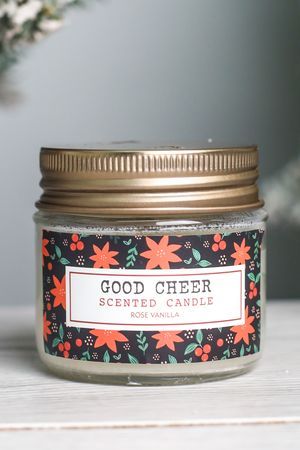 Ароматическая свеча в банке ХОРОШЕЕ НАСТРОЕНИЕ: ВАНИЛЬ И РОЗА, 6 см, Koopman International