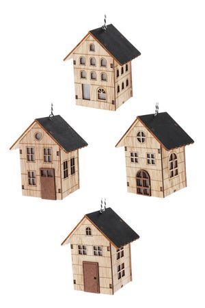 Светящаяся ёлочная игрушка ДОМИК ИЗ МОНТЕЛЬЕ, дерево, 10 см, Koopman International