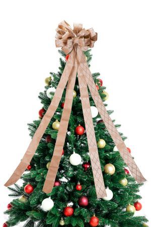 Ёлочная верхушка БАНТ 'БУФФОН', текстиль, шампань, 130х33 см, Koopman International