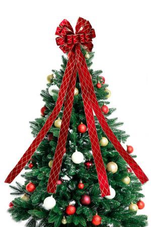 Ёлочная верхушка БАНТ 'БУФФОН', текстиль, красный, 130х33 см, Koopman International