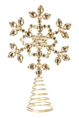 Ёлочная верхушка СНЕЖИНКА АДАЛА, металл, пластик, золотая, 26 см, Koopman International