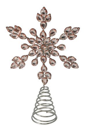 Ёлочная верхушка СНЕЖИНКА ГЕРТИ, металл, пластик, серебряная, 26 см, Koopman International