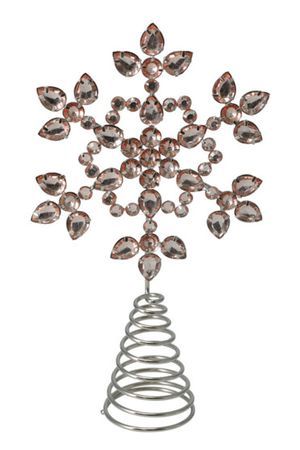 Ёлочная верхушка СНЕЖИНКА АДАЛА, металл, пластик, серебряная, 26 см, Koopman International