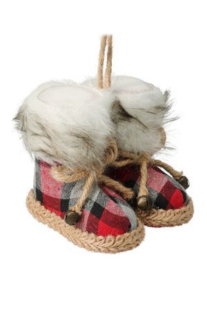 Ёлочная игрушка БОТИНОЧКИ ГНОМА ХОРСТА, текстиль, искусственный мех, 9 см, Koopman International