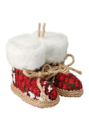 Ёлочная игрушка БОТИНОЧКИ ГНОМА ЭМИЛЯ, текстиль, искусственный мех, 9 см, Koopman International