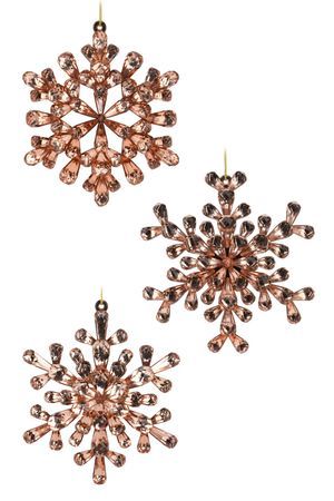 Набор ёлочных украшений СНЕЖИНКИ 'МЕДОВЫЙ ХРУСТАЛЬ', акрил, 12 см, 3 шт., Koopman International