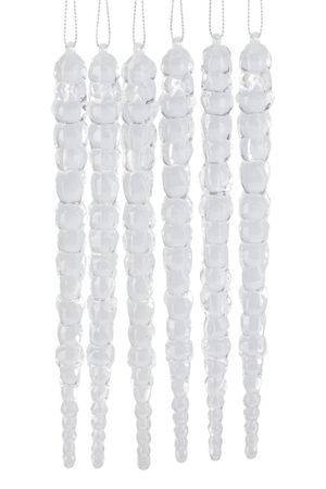 Набор ёлочных украшений СОСУЛЬКИ 'ГАЙЯР', пластик, прозрачный, 25 см, 6 шт., Koopman International