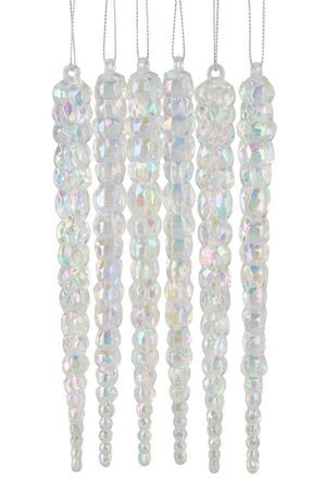 Набор ёлочных украшений СОСУЛЬКИ 'ГАЙЯР', пластик, перламутровый, 25 см, 6 шт., Koopman International