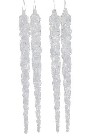Набор ёлочных украшений СОСУЛЬКИ 'ШАТЕЛЬРО', пластик, прозрачный, 30 см, 4 шт., Koopman International