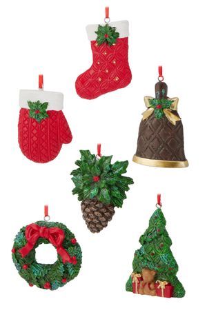 Набор ёлочных игрушек МАЛЕНЬКИЕ РАДОСТИ, полистоун, 6 шт., Koopman International